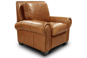 Marshall Rio Mustang Traditional Leather Rolled Arm Club Chair Recliner