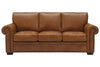 Image of Marshall "Quick Ship" 90 Inch Traditional Leather Roll Arm Sofa With Nailheads