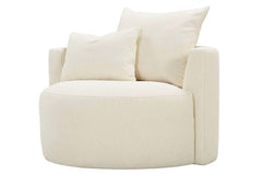 Maxine SWIVEL Upholstered Accent Barrel Chair With Wrap Around Track Arms