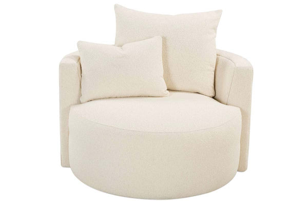 Maxine SWIVEL Upholstered Accent Barrel Chair With Wrap Around Track Arms
