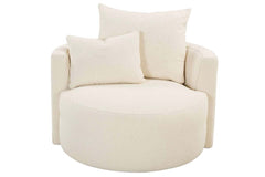 Maxine SWIVEL Upholstered Accent Barrel Chair With Wrap Around Track Arms