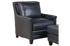 Melvin Navy "Quick Ship" Leather Accent Chair- In Stock