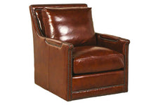 Melvin Saddle "Quick Ship" Leather SWIVEL Accent Chair- OUT OF STOCK UNTIL 01/15/2024