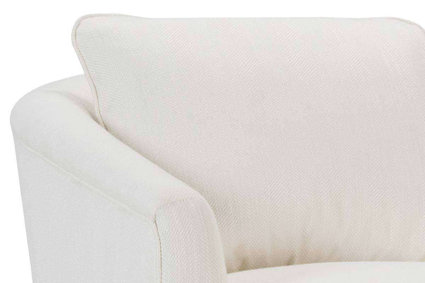 Misty Fabric Swivel Chair With Aged Brass Metal Base