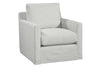 Image of Molly Slipcovered **SWIVEL** "Quick Ship" Fin Arm Fabric Armchair -In Stock