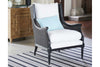 Image of Newberry Black Fabric Accent Chair With Decorative Cane / Wood Base - In Stock