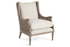 Image of Newberry Natural Fabric Accent Chair With Decorative Cane / Wood Base-In Stock
