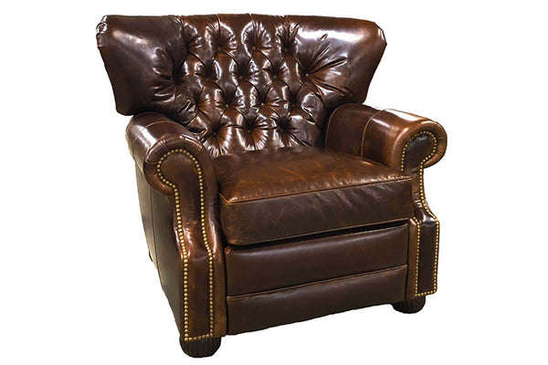 Nigel Chesterfield Button Tufted Leather Recliner Chair - Club Furniture