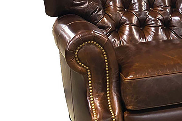Nigel Chesterfield Button Tufted Leather Recliner