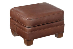 Orleans Leather Pillow Top Footstool Ottoman