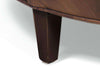 Image of Andover "Designer Style" round leather ottoman with inlay welting trim is available in your choice of size. Height of 18.5
