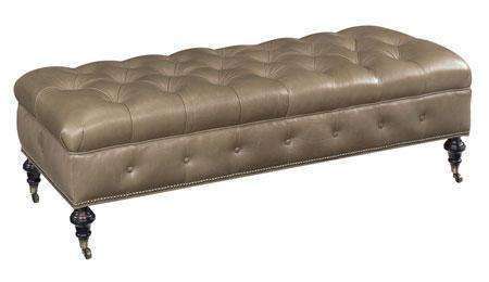 Belport 67 Inch Long Deep Button Tufted Leather Coffee Table Bench