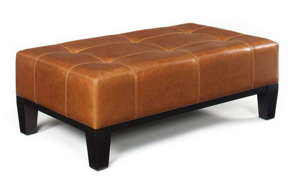 Felix 51 Inch Long Contemporary Leather Cocktail Bench Coffee Table Ottoman -W51" x D31" x H18"