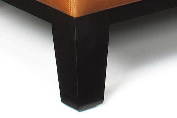 Felix leather upholstered cocktail coffee table bench contemporary ottoman - Height 18"