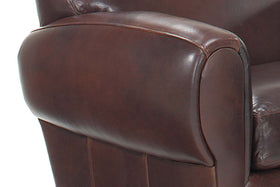 Parisian Leather Moustache Back Club Chair