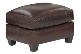 Parisian "Designer Style" Leather Ottoman