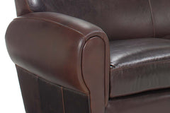 Parisian 85.5 Inch Art Deco Reproduction Leather Sofa