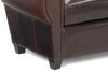 Image of Parisian 85.5 Inch Art Deco Reproduction Leather Sofa
