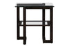Image of Parson Contemporary Square Geometric Base End Table With Glass Top And Shelf