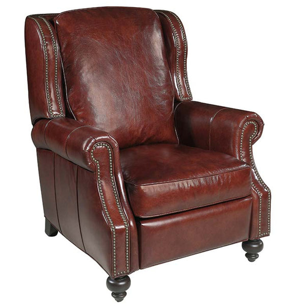 Paulson Cornwall Quick Ship Traditional Wing Back Leather Recliner