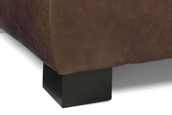 Peyton 18.5 Inch Square Leather Upholstered Cube Ottoman
