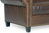 Image of Prescott 83 Inch "Designer Style" Traditional Two Seat Leather Sofa w/ Antiqued Brass Nailhead Trim