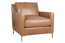 Quincy Cognac "Quick Ship" Modern Top Grain Leather Pillow Back Chair