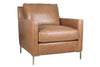 Image of Quincy Cognac "Quick Ship" Modern Top Grain Leather Pillow Back Chair