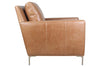 Image of Quincy Cognac "Quick Ship" Modern Top Grain Leather Pillow Back Chair
