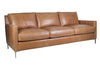 Image of Quincy 86 Inch "Quick Ship" Modern Top Grain Leather Pillow Back Sofa- OUT OF STOCK 2/4/2022