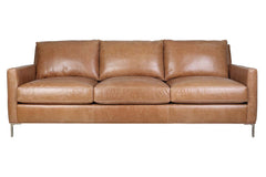 Quincy 86 Inch "Quick Ship" Modern Top Grain Leather Pillow Back Sofa- OUT OF STOCK 2/4/2022