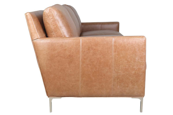 Quincy 86 Inch "Quick Ship" Modern Top Grain Leather Pillow Back Sofa- OUT OF STOCK 2/4/2022