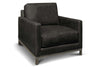 Image of Radcliffe Rio Charcoal Modern Track Arm Leather Club Chair