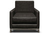 Image of Radcliffe Rio Charcoal Modern Track Arm Leather Club Chair