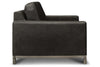 Image of Radcliffe Rio Charcoal Modern Track Arm Leather Club Chair