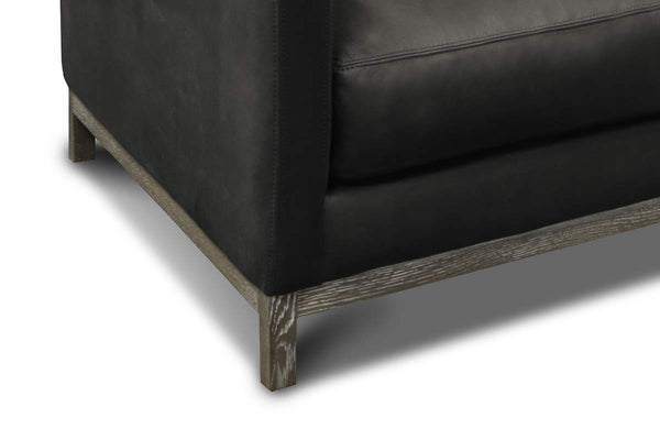 Radcliffe Rio Charcoal Contemporary Leather Track Arm Loveseat