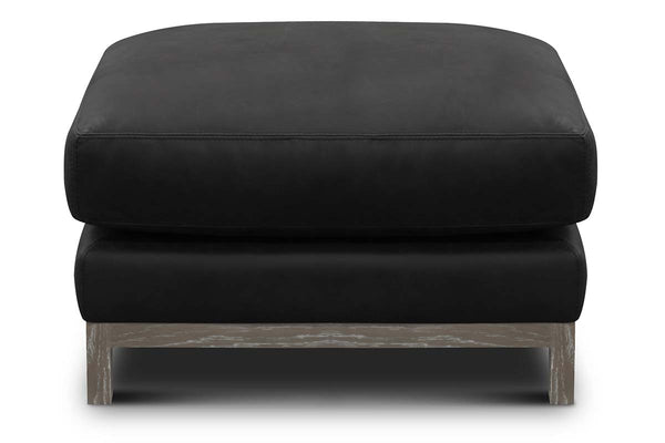Radcliffe Rio Charcoal Leather Pillow Top Footstool