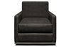 Image of Radcliffe Rio Charcoal Modern Track Arm Swivel Leather Club Chair