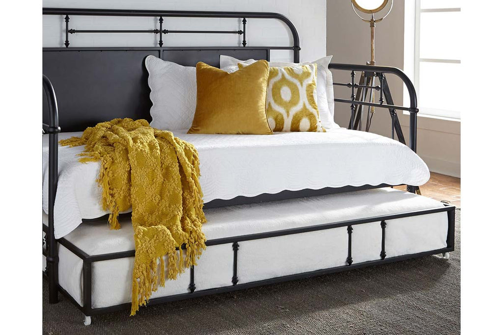 Black iron daybed with trundle discount