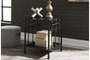Image of Reed Queen Or King Antique Black Metal Panel Bed  "Create Your Own Bedroom" Collection
