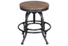 Image of Reed 5 Piece Vintage Round Pub Table Set With Distressed Black Finish And Adjustable Drafting Stools