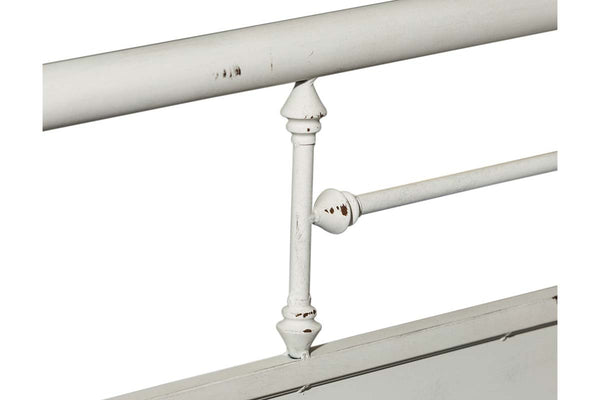 Reed Queen Or King Antique White Metal Panel Bed  "Create Your Own Bedroom" Collection