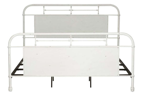 Reed Queen Or King Antique White Metal Panel Bed  "Create Your Own Bedroom" Collection