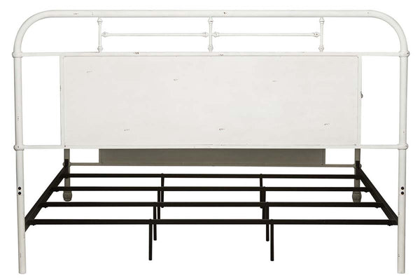 Reed Queen Or King Antique White Metal Panel Bed  "Create Your Own Bedroom" Collection