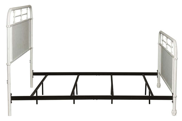 Reed Queen Or King Antique White Metal Panel Bed  "Create Your Own Bedroom" Collection