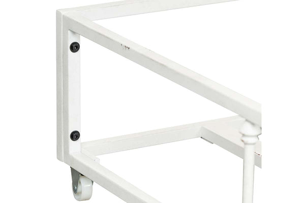 Reed Twin Antique White Metal Daybed With Trundle "Create Your Own Bedroom" Collection