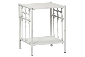 Reed Queen Or King Antique White Metal Panel Bed  