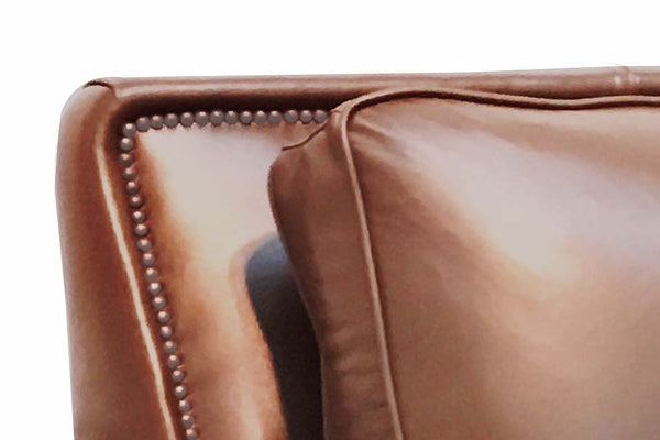 Richardson Tufted Arm Leather Club Chair With Nail Trim