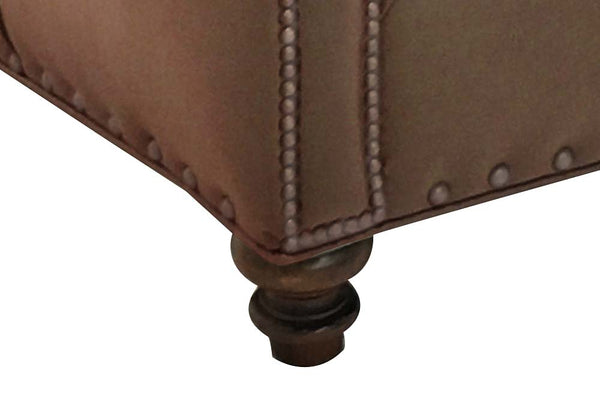 Richardson Tufted Arm Leather Club Chair With Nail Trim