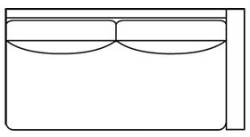 Liza "Designer Style" Single Bench Seat Slipcovered Right Arm Facing Loveseat
